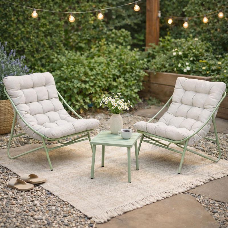 Set de Sillas y Mesa de 3 Piezas Kush Color Verde