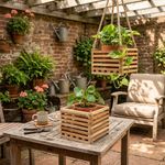 Maceta Cuadrada Alta de Madera Teca No. 6