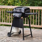 Churrasquera a Gas American Gourmet con 2 Quemadores y Mesas Laterales Color Negro