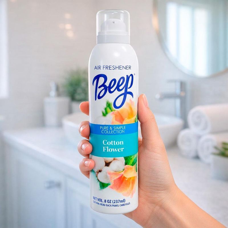 Aromatizante en Aerosol Beep Aroma Flor de Algodón de 237 ml