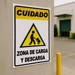 Rótulo de Peligro para Zona de Carga y Descarga Señalización de 20 x 30 Cm