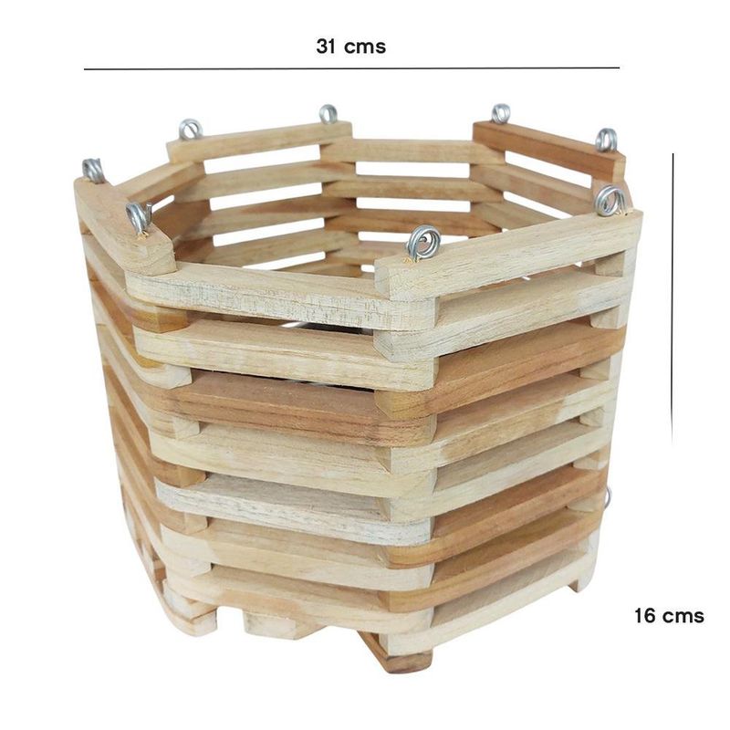 Maceta Octagonal de Madera Teca No. 12