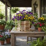 Maceta Octagonal de Madera Teca No. 12