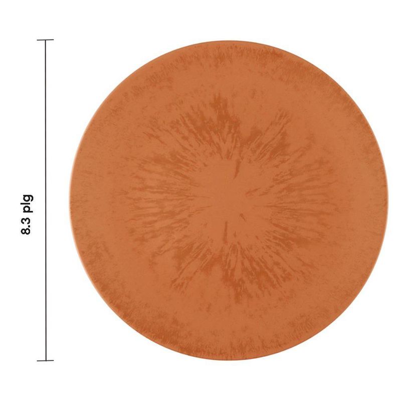 Plato de Ensalada Redondo Jaspe de 8.3 plg Color Terracota