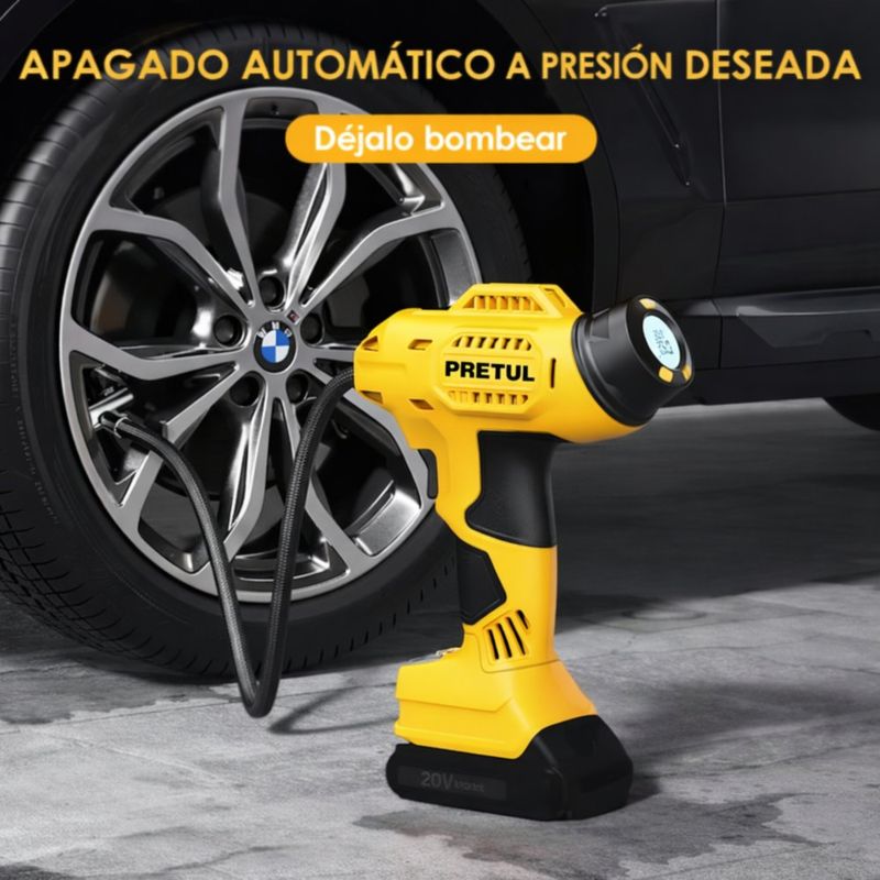 Inflador de Neumáticos Inalámbrico Portátil Pretul de 20 V 160 PSI