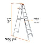 Escalera Tipo Tijera de Aluminio de 7 Peldaños Capacidad 175 kg