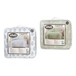 Set Edredón de 7 Piezas Tamaño King con Fundas y Sábanas Color Verde
