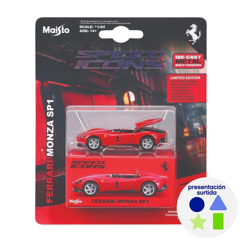 Carro Speed Icons de 1/64 Plg Diseños Surtidos