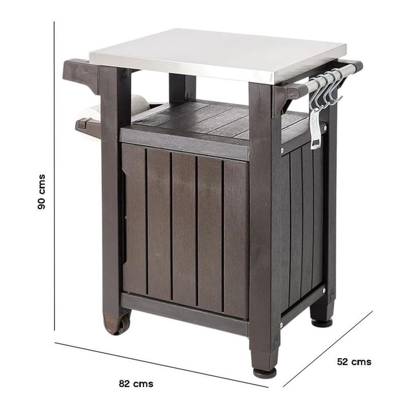 Mueble Barbacoa para Exterior Color Café 76.4 x 51.7 x 89.6 Cm