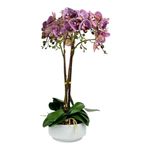 Orquídea Artificial Decorativa con Pote Color Lila