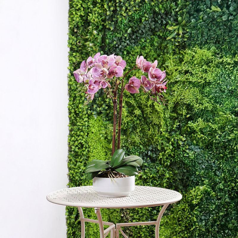 Orquídea Artificial Decorativa con Pote Color Lila