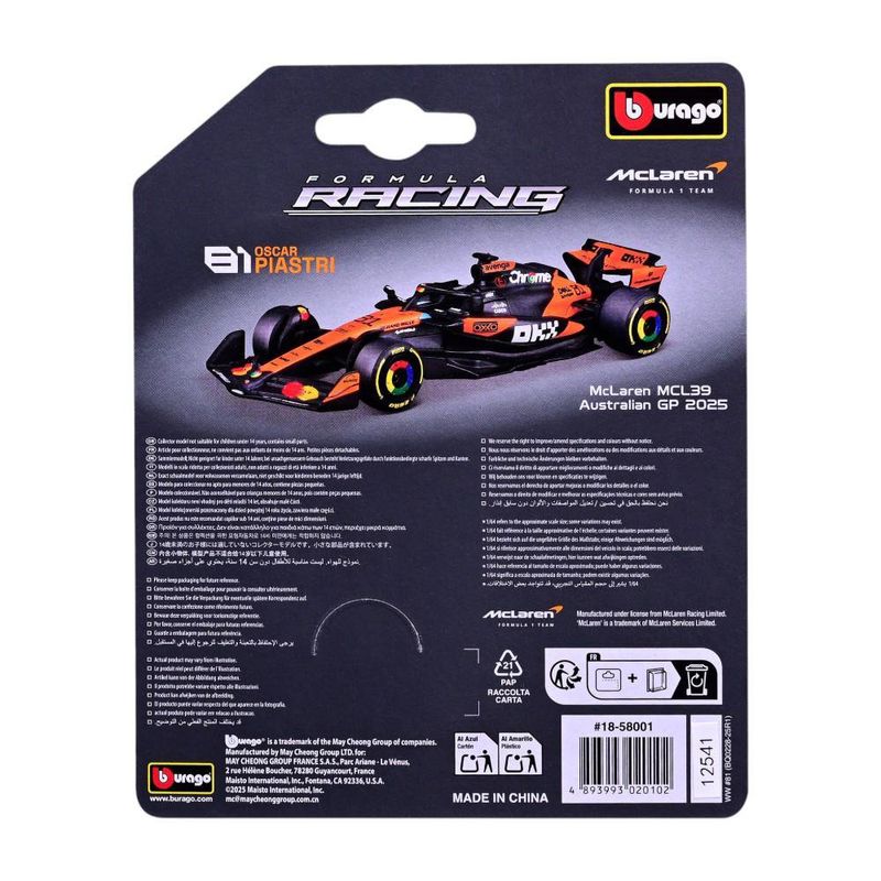 Carro Formula 1 a Escala 1:64 Plg Diseños Surtidos