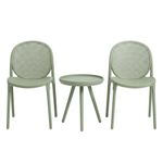 Set de Sillas con Mesa Exterior Winnie Verde 3 Piezas