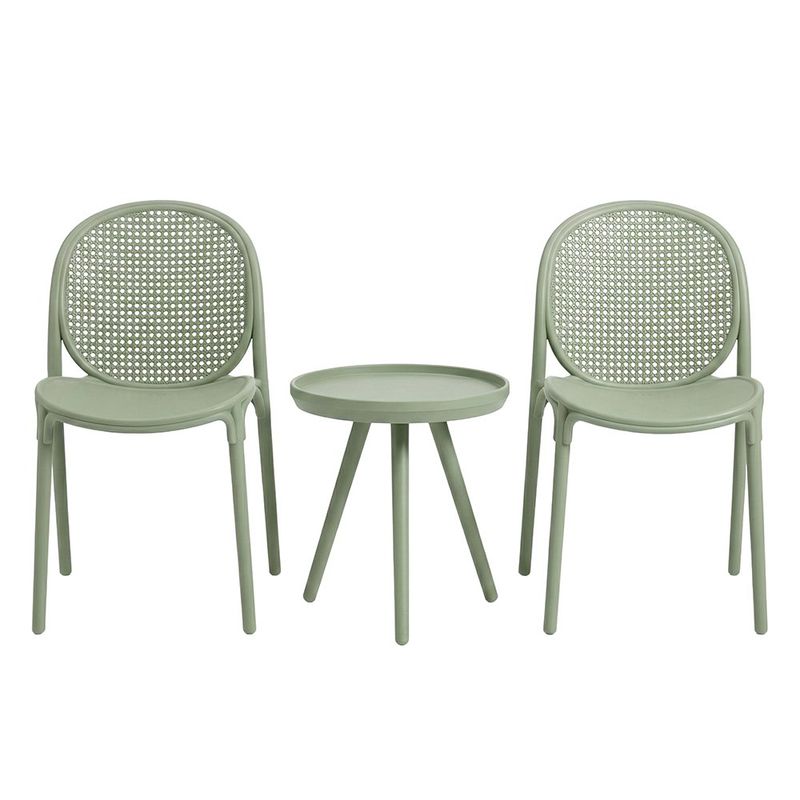 Set de Sillas con Mesa Exterior Winnie Verde 3 Piezas