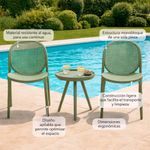 Set de Sillas con Mesa Exterior Winnie Verde 3 Piezas