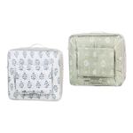 Set Edredón de 7 Piezas Tamaño Queen con Fundas y Sábanas Color Verde