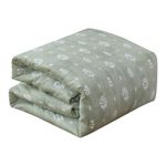 Set Edredón de 7 Piezas Tamaño Queen con Fundas y Sábanas Color Verde