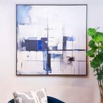 Cuadro Abstracto Moderno en Tonos Azules