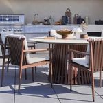 Mesa de Jardín Natura de Aluminio 150 x 74 cm Color Blanco