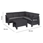 Set de Exterior para Esquina con Mesa Central Corfu Color Grafito 2 Piezas