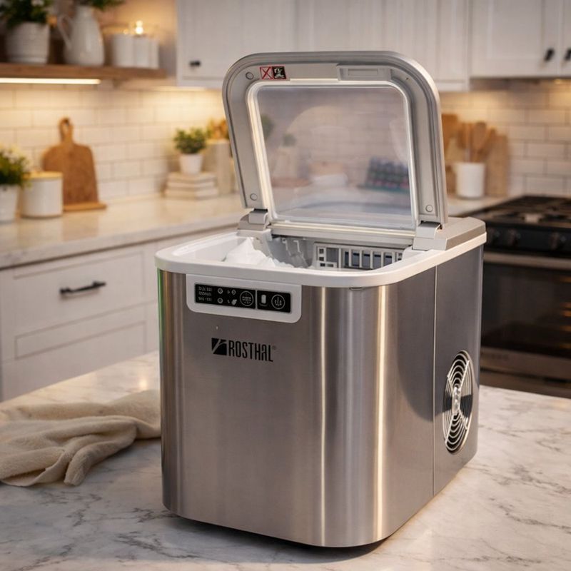 Máquina para Hacer Hielo 2.2 Litros de Acero Inoxidable