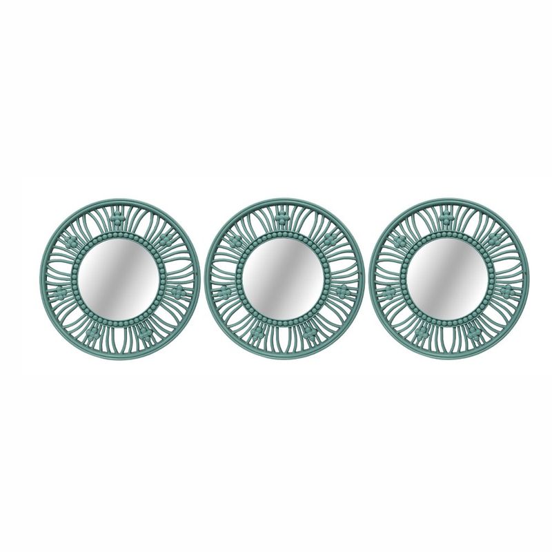 Set de 3 Espejos Circulares Decorativos para Pared Color Aqua
