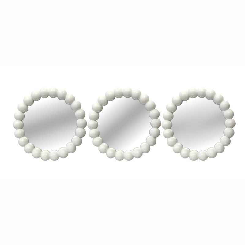 Set de 3 Espejos Circulares Decorativos para Pared Color Blanco