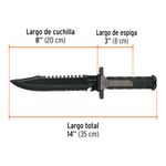 Cuchillo Táctico Negro de 8 Plg