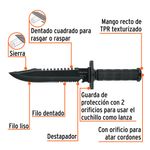 Cuchillo Táctico Negro de 8 Plg