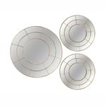 Set de 3 Espejos Circulares Decorativos para Pared Color Dorado