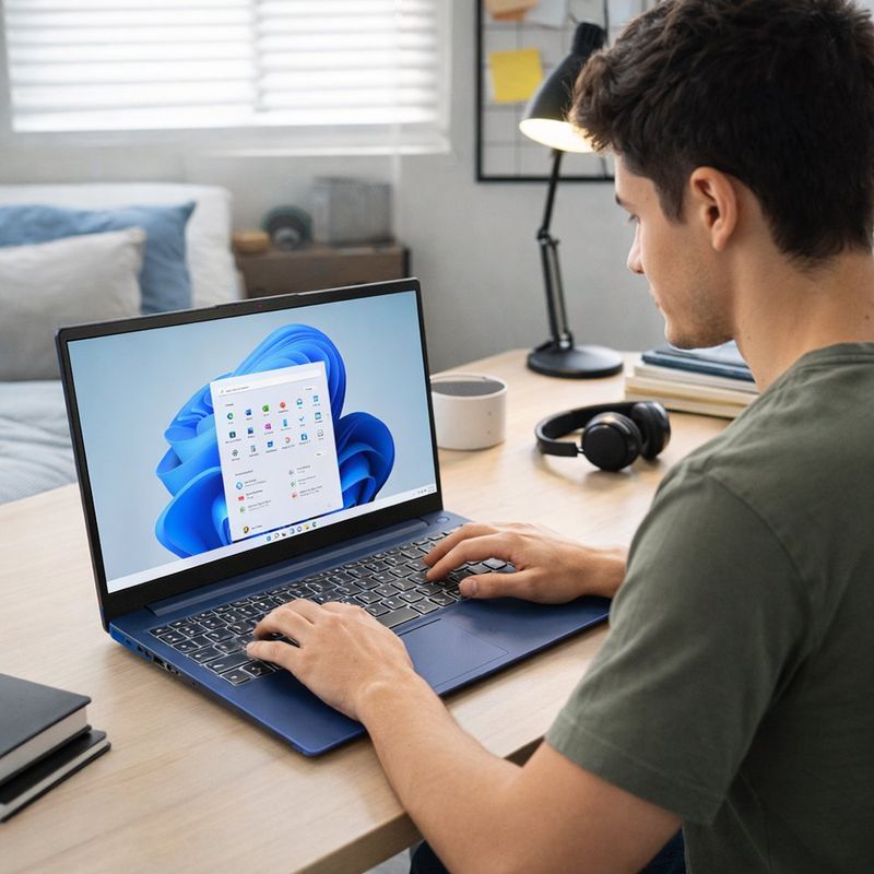 Laptop Lenovo Slim 3 Ryzen 5 8 GB RAM Color Azul de 15.6 Plg