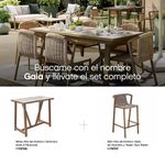 Mesa Comedor de Jardín Gaia de Aluminio 65.5 x 100 x 126 cm Color Marrón