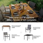 Set de 2 Bancos de Jardín Oris de Aluminio y Madera Color Gris con Café