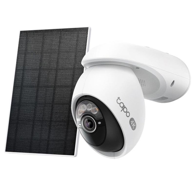 Cámara de Seguridad Exterior C660 KIT WiFi 4K PanTilt con Panel Solar Visión Nocturna Color Blanco