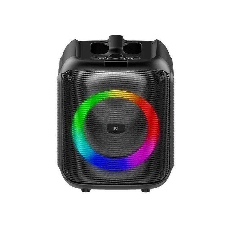 Bocina Inalámbrica Portátil Kube Fest Bluetooth con Luz LED RGB de 8 plg Color Negro