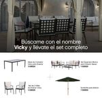 Set de 2 Sillas de Jardín Victoria con Brazos de Aluminio Color Negro