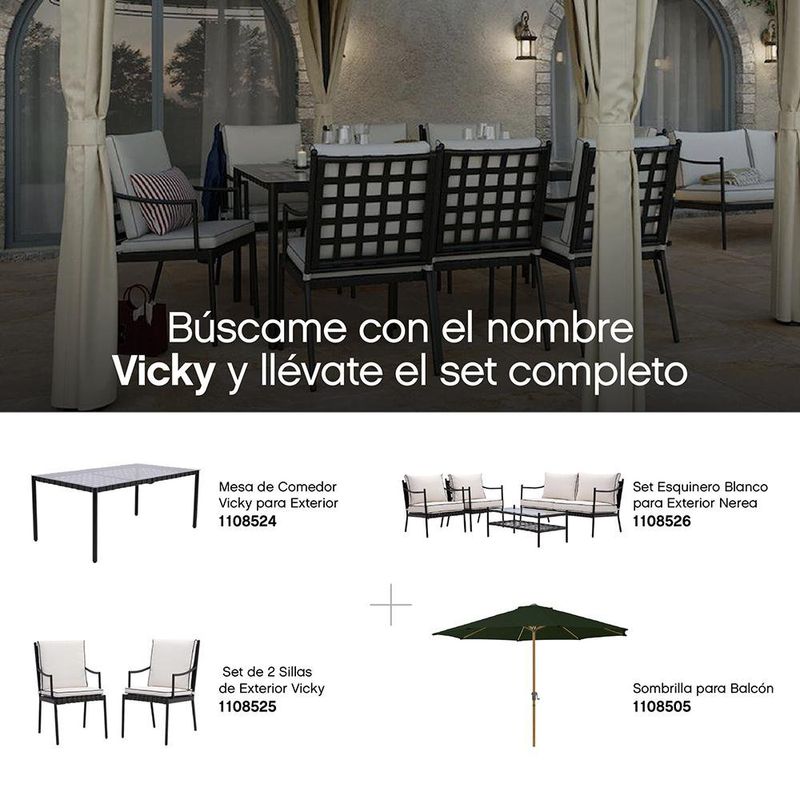 Sala de Exterior Vicky de 4 Piezas