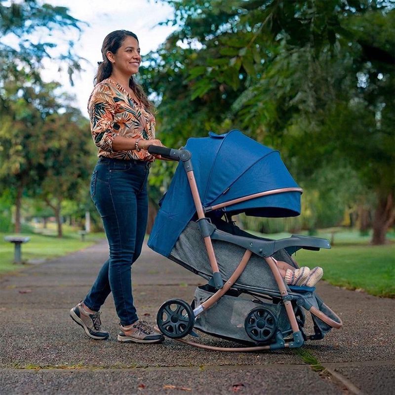 Carruaje, Cuna y Mecedor Genova Color Azul