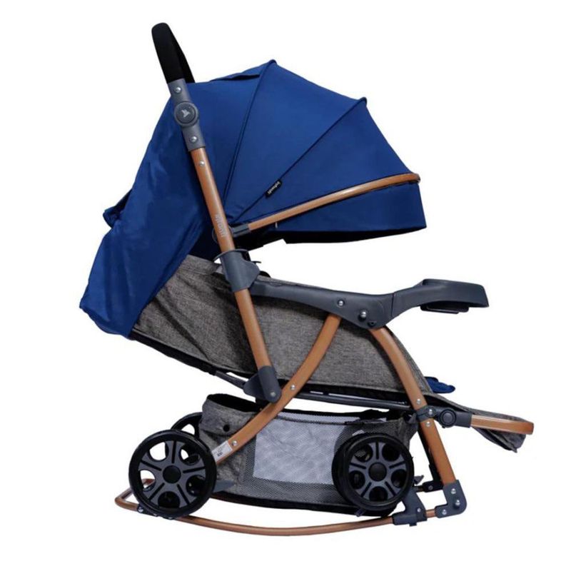 Carruaje, Cuna y Mecedor Genova Color Azul