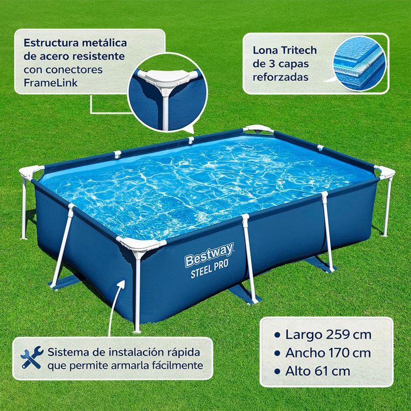 Piscina Splash de 2.59x1.70x0.61 Metros