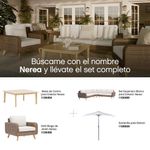 Mesa Auxiliar de Jardín Nerea de Aluminio Efecto Madera 90 x 90 cm Color Natural