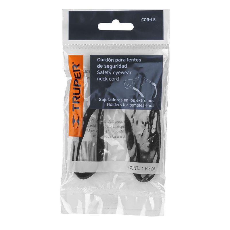 Cordón Para Lentes De Seguridad Negro