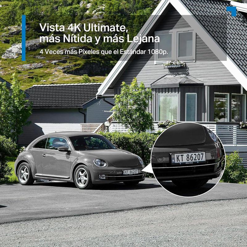 Cámara de Seguridad Exterior C660 KIT WiFi 4K PanTilt con Panel Solar Visión Nocturna Color Blanco