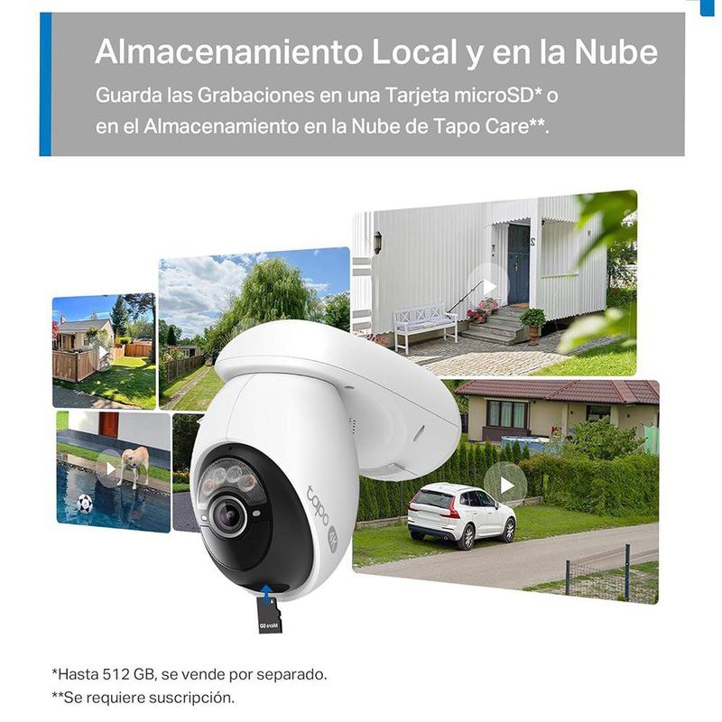 Cámara de Seguridad Exterior C660 KIT WiFi 4K PanTilt con Panel Solar Visión Nocturna Color Blanco