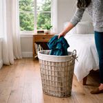 Cesto para Ropa Ovalado con Agarradores Grises