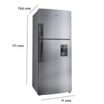 Refrigerador Top Mount 14 Pies³ Acero Inoxidable con Dispensador de Agua