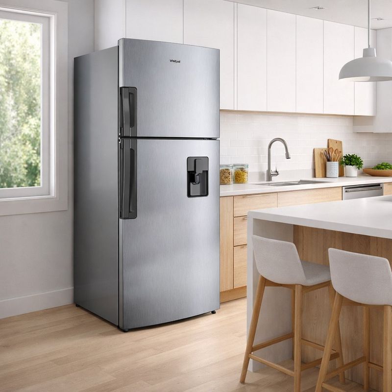 Refrigerador Top Mount 14 Pies³ Acero Inoxidable con Dispensador de Agua