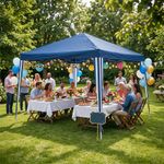 Toldo para Exterior de Poliéster Color Azul 3 x 3 Metros