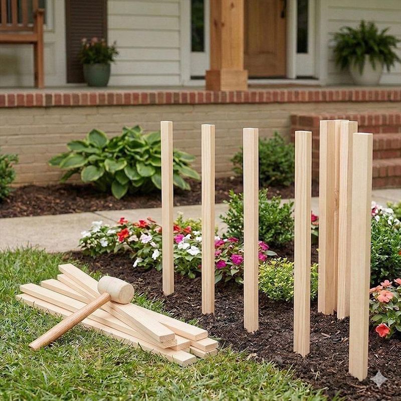 Set de 4 Estacas de Madera para Jardín 2 x 24 Plg