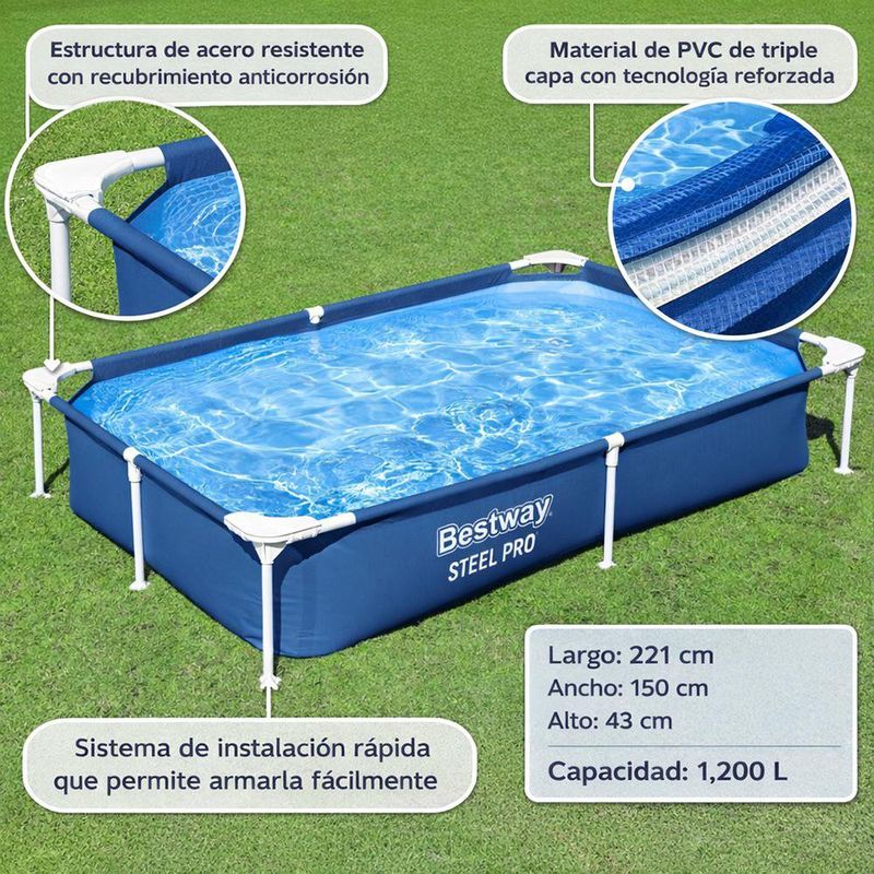 Piscina Splash de 2.21x1.50x0.43 Metros